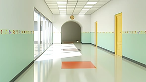Glasfaser - Bereits im Kindergarten-Korridor - Stock-Fotografie